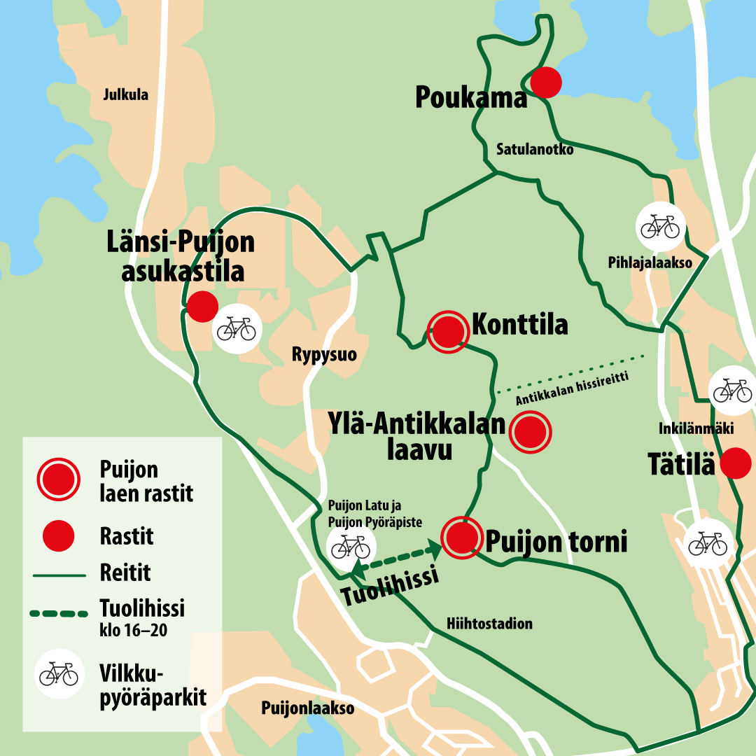 Puijon kierroksen kartta